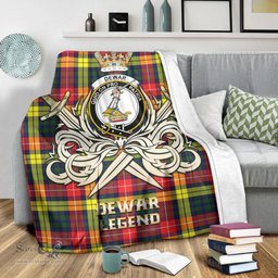 ScotsTee Shop Scottish Dewar Clan Crest Tartan Blanket The Golden Sword of Courageous Legacy Blanket