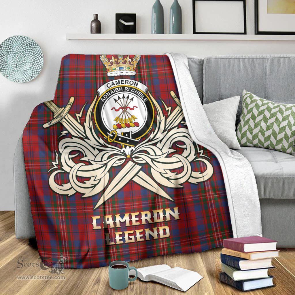 ScotsTee Shop Scottish Cameron of Locheil Clan Crest Tartan Blanket The Golden Sword of Courageous Legacy Blanket