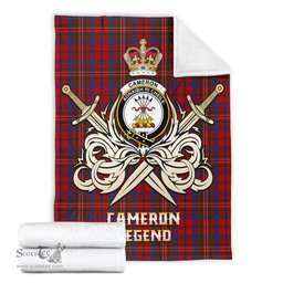 ScotsTee Shop Scottish Cameron of Locheil Clan Crest Tartan Blanket The Golden Sword of Courageous Legacy Blanket