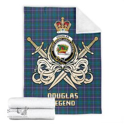 ScotsTee Shop Scottish Douglas Modern Clan Crest Tartan Blanket The Golden Sword of Courageous Legacy Blanket