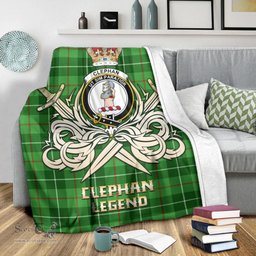 ScotsTee Shop Scottish Clephan Clan Crest Tartan Blanket The Golden Sword of Courageous Legacy Blanket