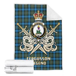 ScotsTee Shop Scottish Fergusson Ancient Clan Crest Tartan Blanket The Golden Sword of Courageous Legacy Blanket