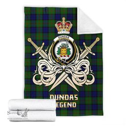ScotsTee Shop Scottish Dundas Modern Clan Crest Tartan Blanket The Golden Sword of Courageous Legacy Blanket