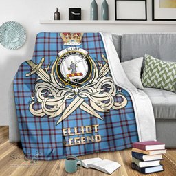 ScotsTee Shop Scottish Elliot Ancient Clan Crest Tartan Blanket The Golden Sword of Courageous Legacy Blanket