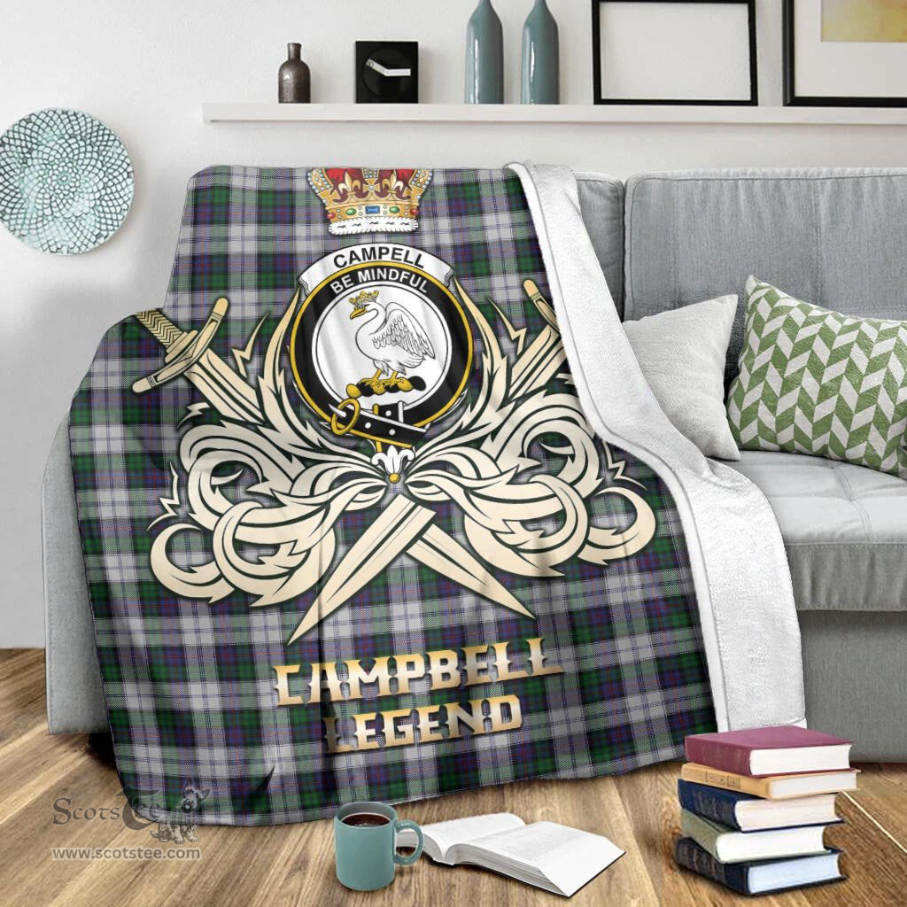ScotsTee Shop Scottish Campbell of Cawdor Dress Clan Crest Tartan Blanket The Golden Sword of Courageous Legacy Blanket