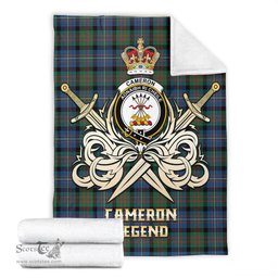 ScotsTee Shop Scottish Cameron of Erracht Ancient Clan Crest Tartan Blanket The Golden Sword of Courageous Legacy Blanket