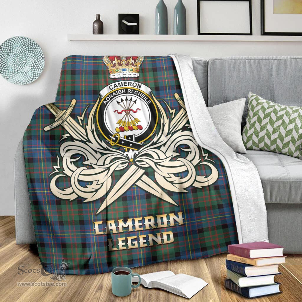 ScotsTee Shop Scottish Cameron of Erracht Ancient Clan Crest Tartan Blanket The Golden Sword of Courageous Legacy Blanket