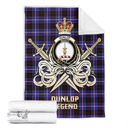 ScotsTee Shop Scottish Dunlop Modern Clan Crest Tartan Blanket The Golden Sword of Courageous Legacy Blanket