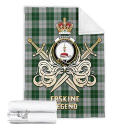 ScotsTee Shop Scottish Erskine Green Clan Crest Tartan Blanket The Golden Sword of Courageous Legacy Blanket