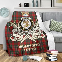 ScotsTee Shop Scottish Drummond Ancient Clan Crest Tartan Blanket The Golden Sword of Courageous Legacy Blanket