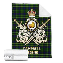 ScotsTee Shop Scottish Campbell of Breadalbane Modern Clan Crest Tartan Blanket The Golden Sword of Courageous Legacy Blanket