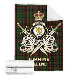 ScotsTee Shop Scottish Cumming Hunting Clan Crest Tartan Blanket The Golden Sword of Courageous Legacy Blanket