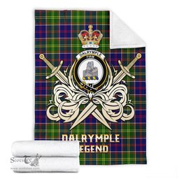 ScotsTee Shop Scottish Dalrymple Clan Crest Tartan Blanket The Golden Sword of Courageous Legacy Blanket