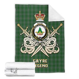 ScotsTee Shop Scottish Gayre Dress Clan Crest Tartan Blanket The Golden Sword of Courageous Legacy Blanket