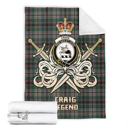 ScotsTee Shop Scottish Craig Ancient Clan Crest Tartan Blanket The Golden Sword of Courageous Legacy Blanket