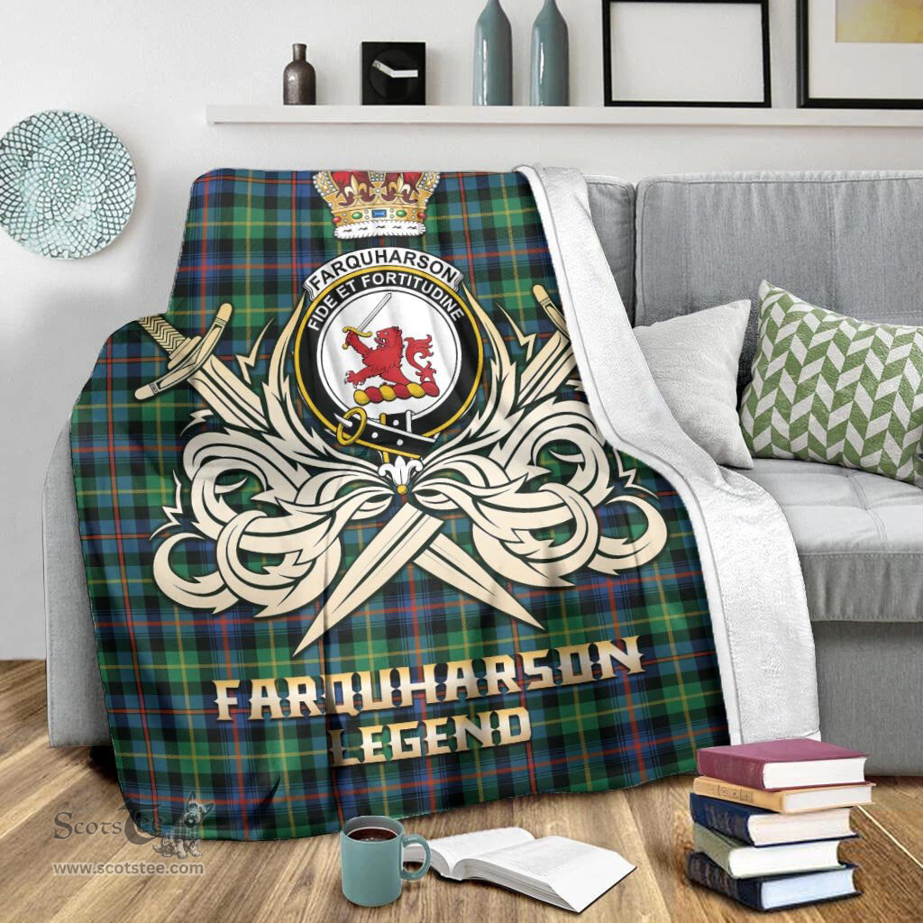 ScotsTee Shop Scottish Farquharson Ancient Clan Crest Tartan Blanket The Golden Sword of Courageous Legacy Blanket