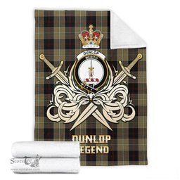 ScotsTee Shop Scottish Dunlop Hunting Clan Crest Tartan Blanket The Golden Sword of Courageous Legacy Blanket