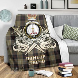 ScotsTee Shop Scottish Dunlop Hunting Clan Crest Tartan Blanket The Golden Sword of Courageous Legacy Blanket