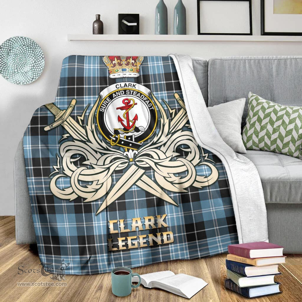 ScotsTee Shop Scottish Clark Ancient Clan Crest Tartan Blanket The Golden Sword of Courageous Legacy Blanket