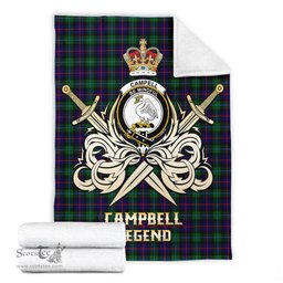 ScotsTee Shop Scottish Campbell of Cawdor Modern Clan Crest Tartan Blanket The Golden Sword of Courageous Legacy Blanket