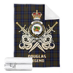 ScotsTee Shop Scottish Douglas Brown Clan Crest Tartan Blanket The Golden Sword of Courageous Legacy Blanket