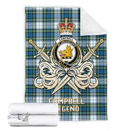 ScotsTee Shop Scottish Campbell Dress Ancient Clan Crest Tartan Blanket The Golden Sword of Courageous Legacy Blanket