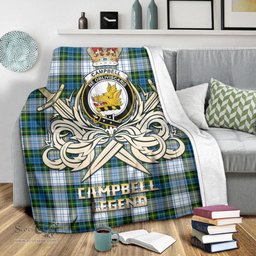 ScotsTee Shop Scottish Campbell Dress Clan Crest Tartan Blanket The Golden Sword of Courageous Legacy Blanket