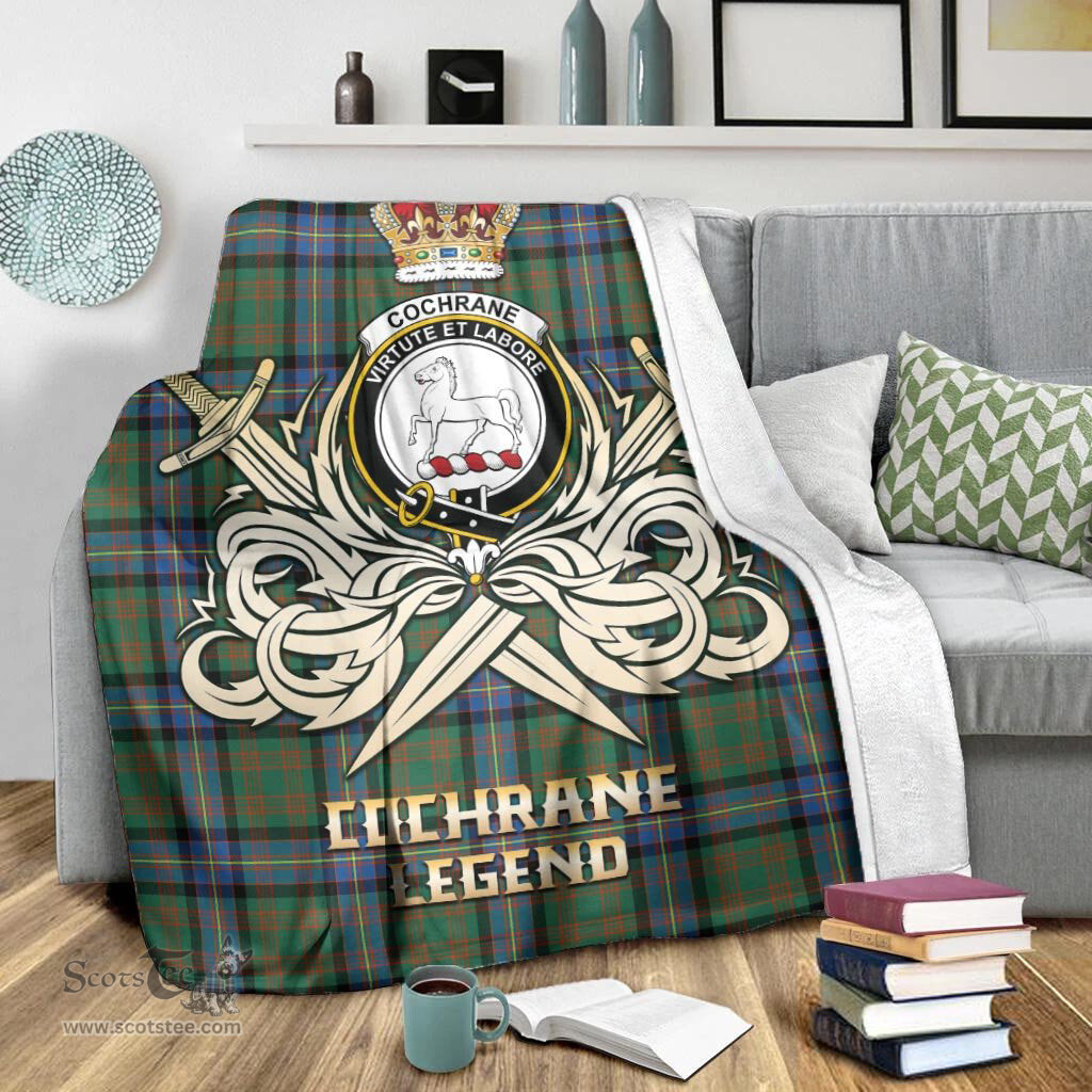ScotsTee Shop Scottish Cochrane Ancient Clan Crest Tartan Blanket The Golden Sword of Courageous Legacy Blanket