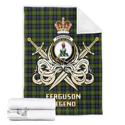 ScotsTee Shop Scottish Ferguson Modern Clan Crest Tartan Blanket The Golden Sword of Courageous Legacy Blanket