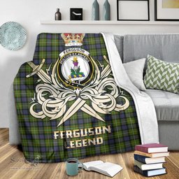ScotsTee Shop Scottish Ferguson Modern Clan Crest Tartan Blanket The Golden Sword of Courageous Legacy Blanket