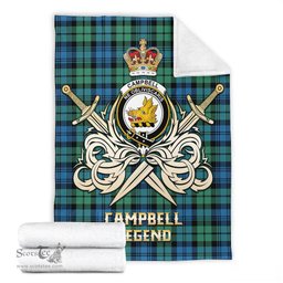 ScotsTee Shop Scottish Campbell Ancient 01 Clan Crest Tartan Blanket The Golden Sword of Courageous Legacy Blanket