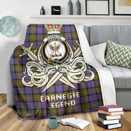 ScotsTee Shop Scottish Carnegie Ancient Clan Crest Tartan Blanket The Golden Sword of Courageous Legacy Blanket