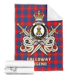 ScotsTee Shop Scottish Galloway Red Clan Crest Tartan Blanket The Golden Sword of Courageous Legacy Blanket