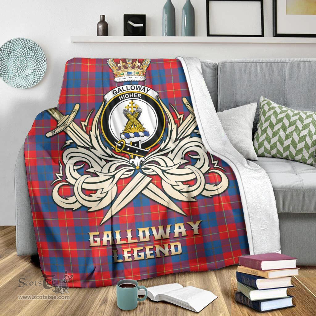 ScotsTee Shop Scottish Galloway Red Clan Crest Tartan Blanket The Golden Sword of Courageous Legacy Blanket