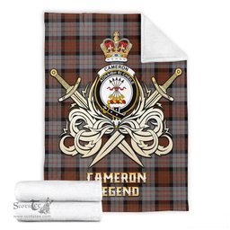 ScotsTee Shop Scottish Cameron of Erracht Weathered Clan Crest Tartan Blanket The Golden Sword of Courageous Legacy Blanket