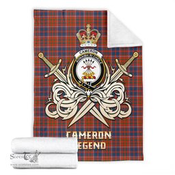 ScotsTee Shop Scottish Cameron of Lochiel Ancient Clan Crest Tartan Blanket The Golden Sword of Courageous Legacy Blanket