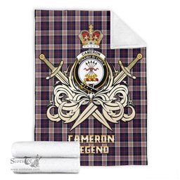 ScotsTee Shop Scottish Cameron of Erracht Dress Clan Crest Tartan Blanket The Golden Sword of Courageous Legacy Blanket