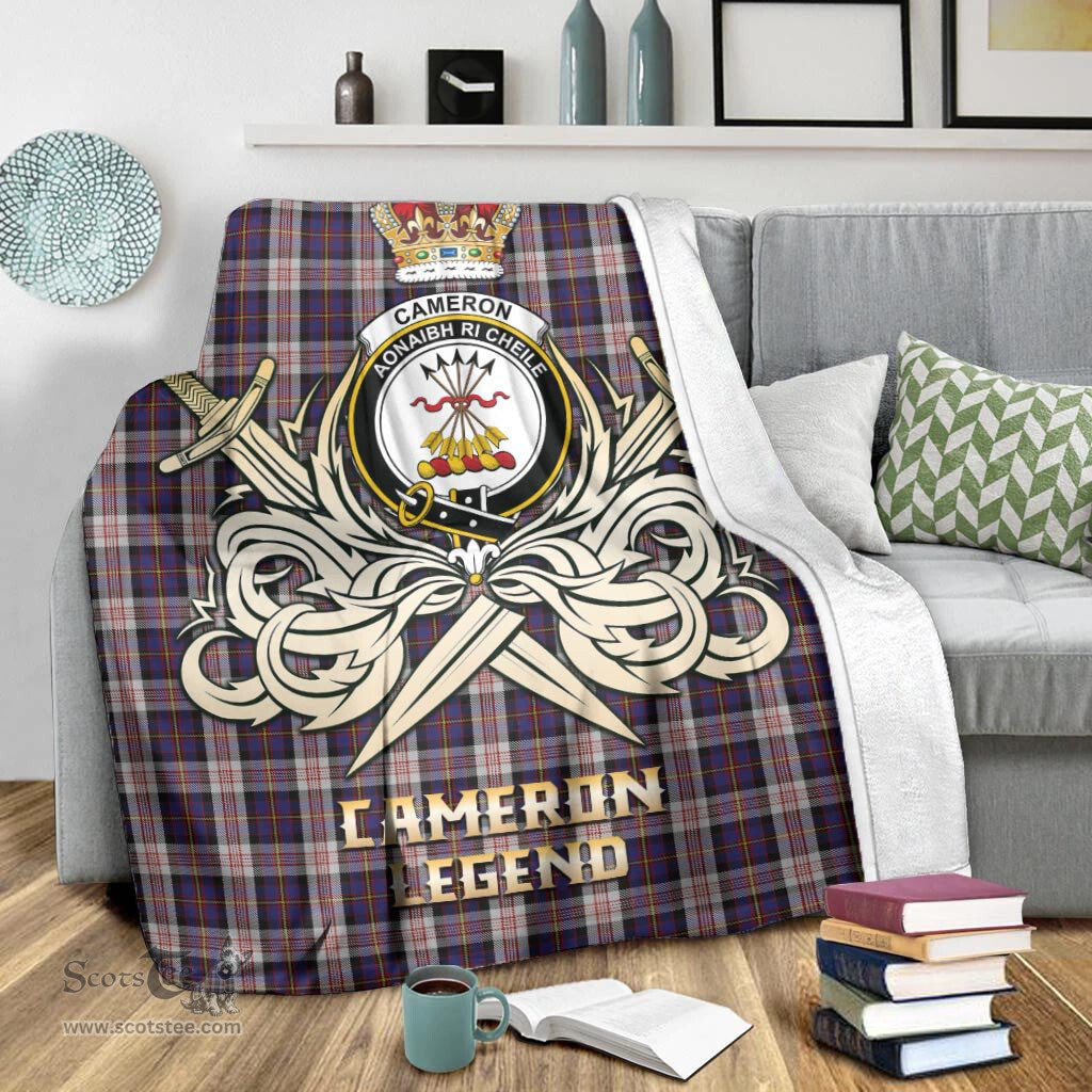 ScotsTee Shop Scottish Cameron of Erracht Dress Clan Crest Tartan Blanket The Golden Sword of Courageous Legacy Blanket