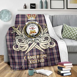ScotsTee Shop Scottish Cameron of Erracht Dress Clan Crest Tartan Blanket The Golden Sword of Courageous Legacy Blanket