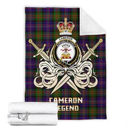 ScotsTee Shop Scottish Cameron of Erracht Modern Clan Crest Tartan Blanket The Golden Sword of Courageous Legacy Blanket