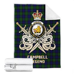 ScotsTee Shop Scottish Campbell Modern Clan Crest Tartan Blanket The Golden Sword of Courageous Legacy Blanket