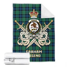 ScotsTee Shop Scottish Graham of Menteith Ancient Clan Crest Tartan Blanket The Golden Sword of Courageous Legacy Blanket