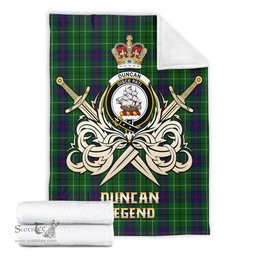 ScotsTee Shop Scottish Duncan Clan Crest Tartan Blanket The Golden Sword of Courageous Legacy Blanket