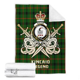 ScotsTee Shop Scottish Kincaid Modern Clan Crest Tartan Blanket The Golden Sword of Courageous Legacy Blanket