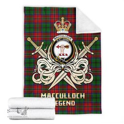 ScotsTee Shop Scottish MacCulloch Clan Crest Tartan Blanket The Golden Sword of Courageous Legacy Blanket