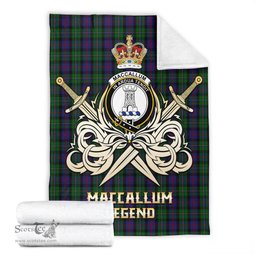 ScotsTee Shop Scottish MacCallum Clan Crest Tartan Blanket The Golden Sword of Courageous Legacy Blanket