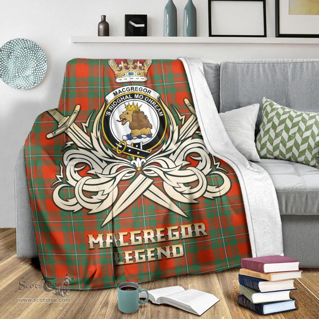 ScotsTee Shop Scottish MacGregor Ancient Clan Crest Tartan Blanket The Golden Sword of Courageous Legacy Blanket
