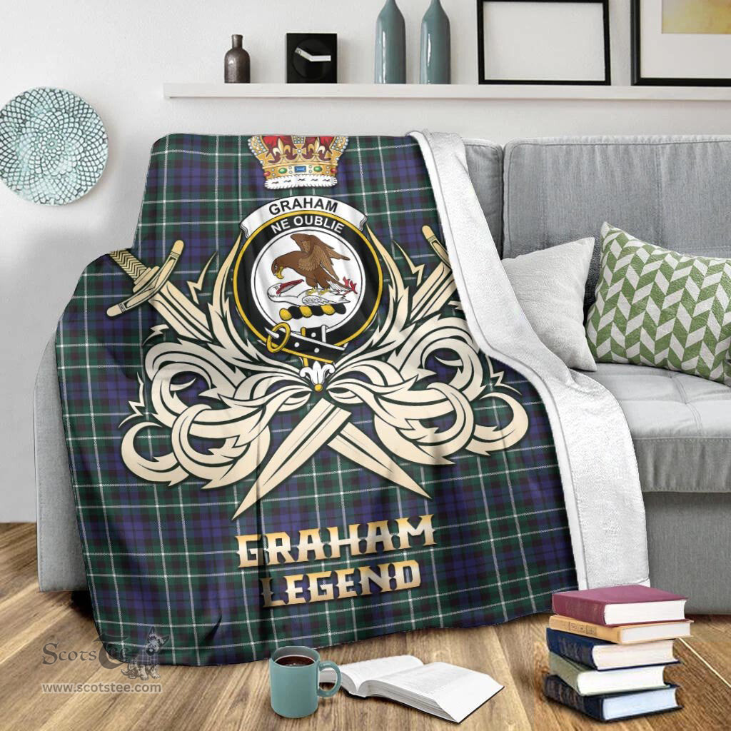 ScotsTee Shop Scottish Graham of Montrose Modern Clan Crest Tartan Blanket The Golden Sword of Courageous Legacy Blanket