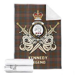 ScotsTee Shop Scottish Kennedy Weathered Clan Crest Tartan Blanket The Golden Sword of Courageous Legacy Blanket