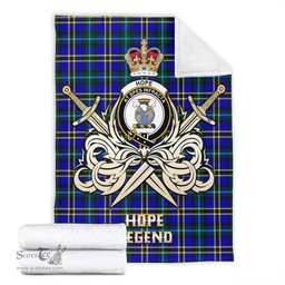 ScotsTee Shop Scottish Hope Modern Clan Crest Tartan Blanket The Golden Sword of Courageous Legacy Blanket